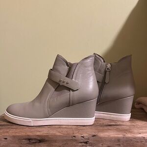 Paolo Taupe Wedge Ankle Boots